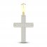 Men's Diamond Cross Pendant 2 ct tw Round-cut 10K Yellow Gold
