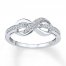 Infinity Symbol Ring 1/8 ct tw Diamonds Sterling Silver
