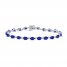 Blue Lab-Created Sapphire Bracelet Oval-cut Sterling Silver