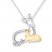 Deer Necklace 1/10 ct tw Diamonds Sterling Silver/10K Gold