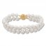 Cultured Pearl Double Strand Bracelet 14K Yellow Gold 7.5"