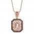 Le Vian Morganite Necklace 1 ct tw Diamonds 14K Strawberry Gold 18"