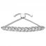 Diamond Link Bolo Bracelet 1/10 ct tw Round-cut Sterling Silver