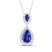 Blue/White Lab-Created Sapphire Necklace Sterling Silver 18"