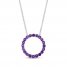 Amethyst Circle Necklace Sterling Silver 18"