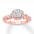 Diamond Engagement Ring 5/8 ct tw Round-cut 14K Rose Gold