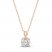 Solitaire Diamond Necklace 1 ct tw Round-cut 14K Rose Gold 18"
