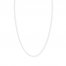 Adjustable 22" Box Chain 14K White Gold Appx. .8mm