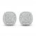 Diamond Stud Earrings 1/2 ct tw Baguette/Round-Cut 10K White Gold