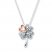 Clover Necklace 1/10 ct tw Diamonds Sterling Silver/10K Gold