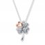 Clover Necklace 1/10 ct tw Diamonds Sterling Silver/10K Gold