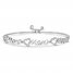 Diamond Mom Bolo Bracelet Sterling Silver