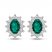 Lab-Created Emeralds & White Lab-Created Sapphire Earrings Sterling Silver
