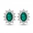 Lab-Created Emeralds & White Lab-Created Sapphire Earrings Sterling Silver