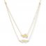 Angel & Winged Heart Layered Necklace 14K Yellow Gold