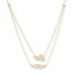 Angel & Winged Heart Layered Necklace 14K Yellow Gold