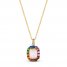 Le Vian Multi-Gemstone Necklace 1/20 ct tw Diamonds 14K Honey Gold 18"