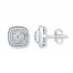 Cushion-Shaped Earrings Diamond Accents Sterling Silver