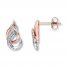 Diamond Earrings 1/15 ct tw Round-Cut 10K Two-Tone Gold
