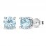 Aquamarine Stud Earrings Sterling Silver