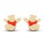 Children's Winnie the Pooh Enamel Stud Earrings 14K Yellow Gold