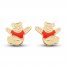 Children's Winnie the Pooh Enamel Stud Earrings 14K Yellow Gold