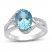 Swiss Blue Topaz & White Lab-Created Sapphire Ring Sterling Silver