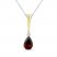 Garnet & Diamond Necklace Sterling Silver/10K Yellow Gold 18"