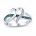 Diamond Heart Ring 1/10 ct tw Blue & White Sterling Silver