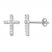 Diamond Cross Earrings 1/20 ct tw Round-cut 10K White Gold