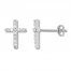 Diamond Cross Earrings 1/20 ct tw Round-cut 10K White Gold