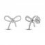 Diamond Bow Earrings 1/5 ct tw Round-cut 10K White Gold