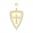 Men's Diamond Cross Shield Pendant 1/4 ct tw Round-cut 10K Yellow Gold