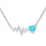 Heartbeat Necklace Heart-Shaped Blue Topaz 10K White Gold