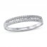 Diamond Anniversary Ring 1/4 ct tw Round/Baguette 10K White Gold