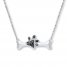 Dog Bone Necklace 1/20 ct tw Diamonds Sterling Silver