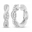 Diamond Twist Hoop Earrings 1/5 ct tw Round-cut Sterling Silver