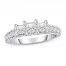 Three-Stone Diamond Engagement Ring 1-1/2 ct tw Princess/Round 10K White Gold