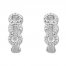 Petite Diamond Huggie Hoop Earrings 1/6 ct tw Sterling Silver