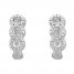 Petite Diamond Huggie Hoop Earrings 1/6 ct tw Sterling Silver