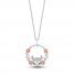 Disney Treasures Diamond Bambi Necklace 1/6 ct tw Sterling Silver/10K Rose Gold 17"