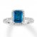 Blue Topaz Engagement Ring 1/2 ct tw Diamonds 14K White Gold