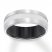 8mm Men's Wedding Band White Tungsten Carbide/Black Ceramic