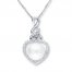 Cultured Pearl Necklace 1/15 ct tw Diamonds Sterling Silver
