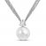 Cultured Pearl & White Topaz Necklace Sterling Silver 17"