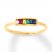 Lab-Created Gemstone Rainbow Ring 10K Yellow Gold