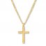 Men's Cross Necklace 10K Yellow Gold 22"