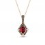 Le Vian Diamond & Rhodolite Necklace 1/6 ct tw Diamonds 14K Honey Gold 18"