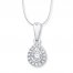 Diamond Necklace 1/8 ct tw Round-cut 10K White Gold