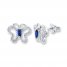 Butterfly Earrings Lab-Created Sapphires Sterling Silver